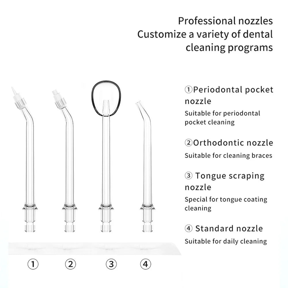 XY07 Portable Oral Irrigator Tooth Dental Scaler Cleaning Device 160ml Water Tank Tooth Cleaner with 4 Nozzle - Green - 6