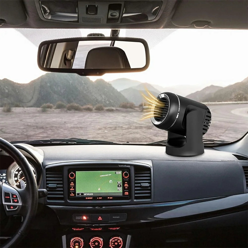 24V Car Heater Windshield Defrosting Defogging 360-Degree Rotating Vehicle Interior Heating Fan - Black - 6