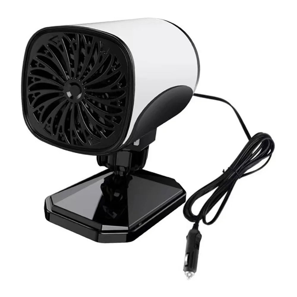Car Heater 150W Fast Heater Fan Windshield Defroster Demister 2 in 1 Heating Cooling Fan for SUV Trucks - White / 12V - 1