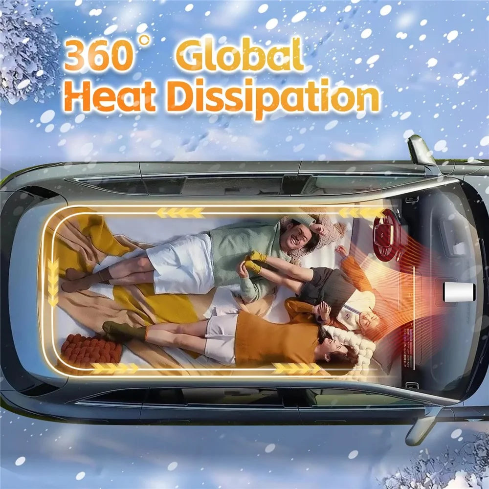 Car Heater 150W Fast Heater Fan Windshield Defroster Demister 2 in 1 Heating Cooling Fan for SUV Trucks - White / 12V - 6