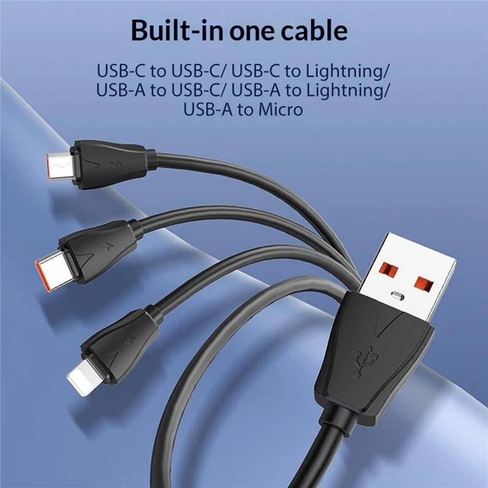 LDNIO Q5 33W GaN Fast Charger 3-Port USB-C iP (5-14) USB-A PD Fast Charging Station for iPhone iPad Earphones - Blue / US Plug - 4