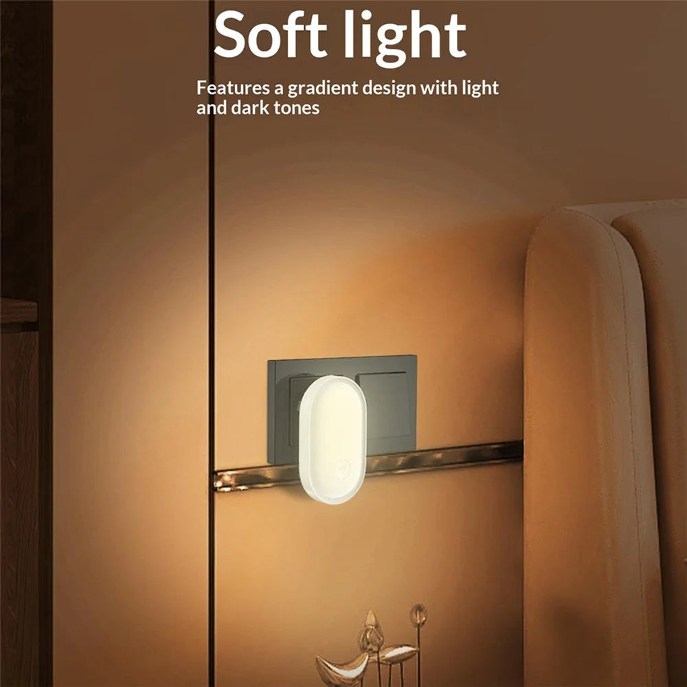 LDNIO Y1 0.5W Plug-in LED Night Light Auto Switch 3500K Warm Light for Bedroom Hallway - White / EU Plug - 5