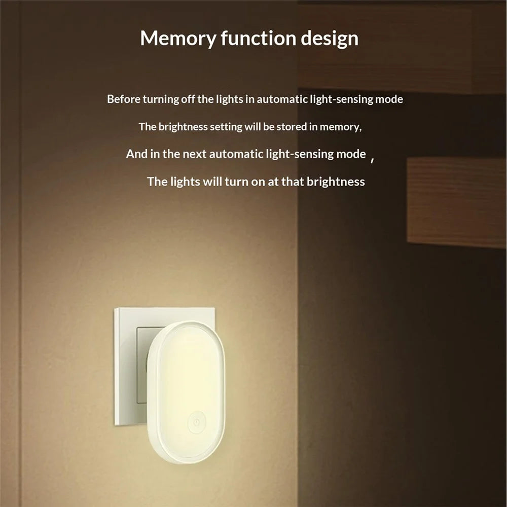 LDNIO Y1 0.5W Plug-in LED Night Light Auto Switch 3500K Warm Light for Bedroom Hallway - White / EU Plug - 6