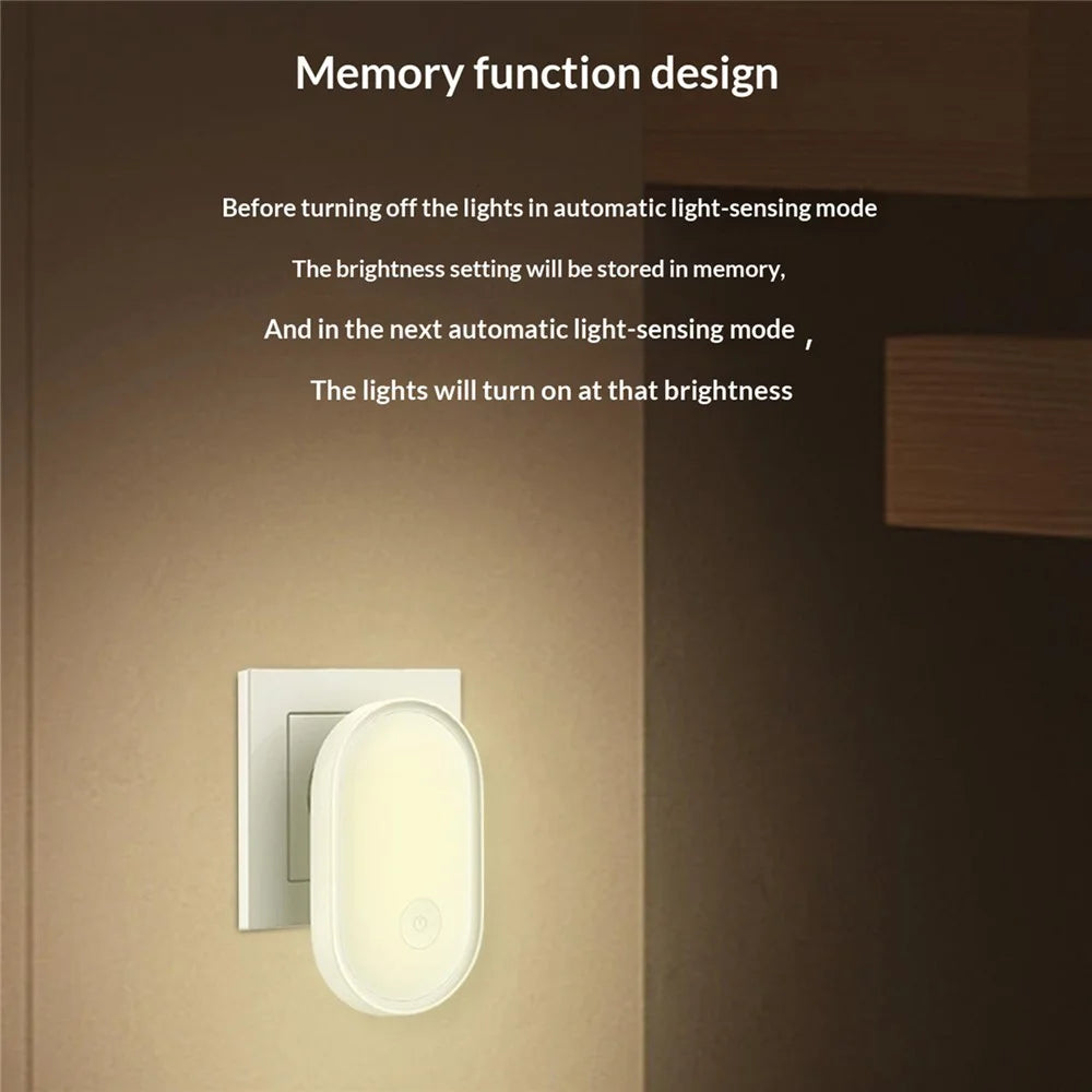 LDNIO Y1-1 0.5W Plug-in LED Night Light Auto Switch 3500K Warm White Light for Bedroom Hallway - White / EU Plug - 5