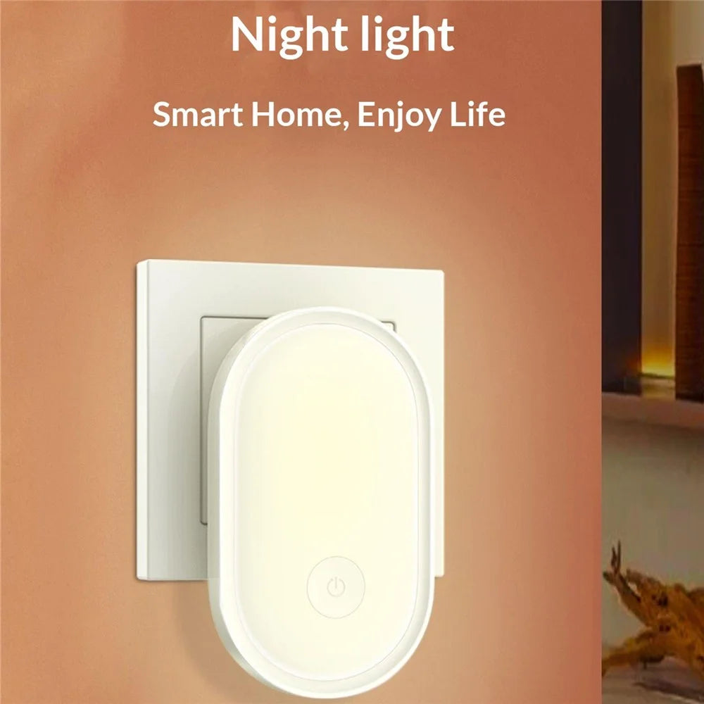 LDNIO Y1-1 0.5W Plug-in LED Night Light Auto Switch 3500K Warm White Light for Bedroom Hallway - White / EU Plug - 7