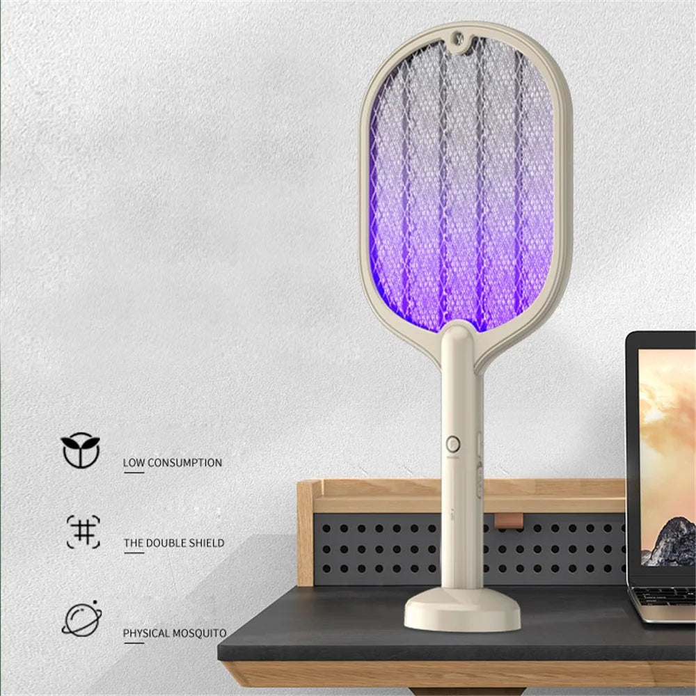 WP-07 2 in 1 Electric Mosquito Swatter Fly Bug Trap USB Rechargeable Mosquito Killer Lamp - Beige - 6