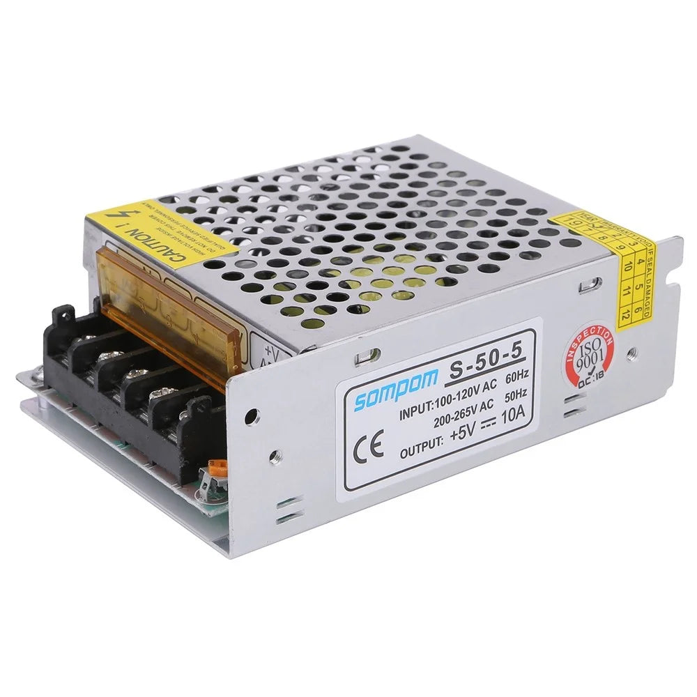 SOMPOM S-50-5 5V 10A 50W Power Supply Switch Drive LED Strip Power Source for Display Lighting Monitor - 1