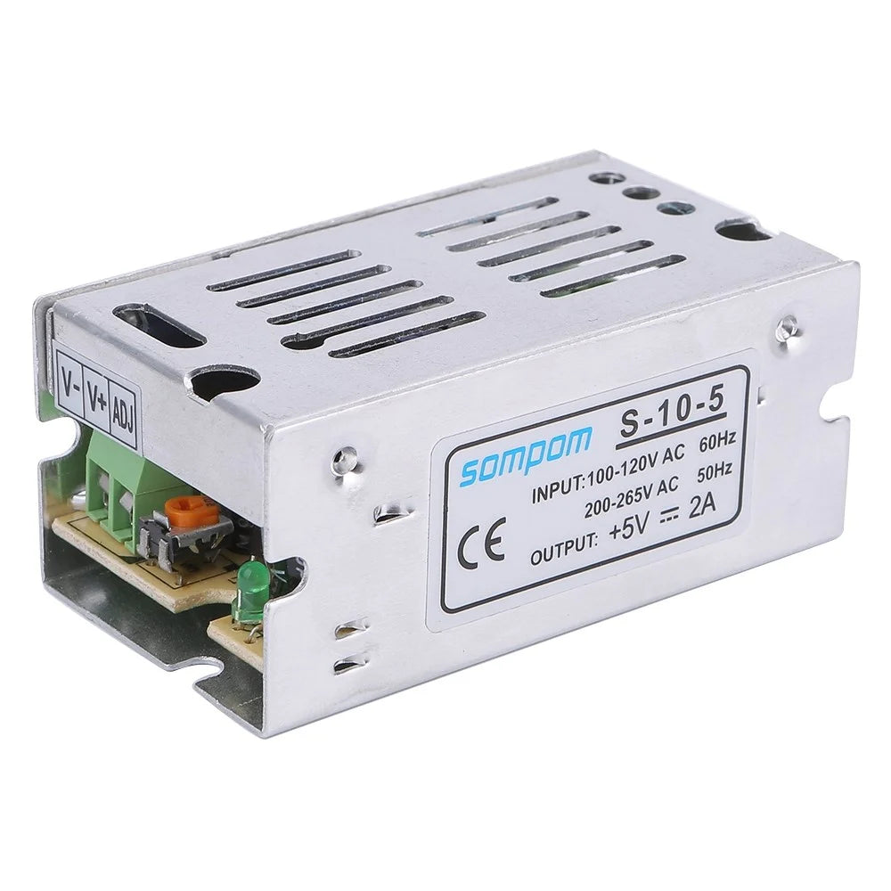 SOMPOM S-10-5 5V 2A 10W Power Supply LED Strip Lights Driver Fast Dissipation Aluminum Power Adapter - 1