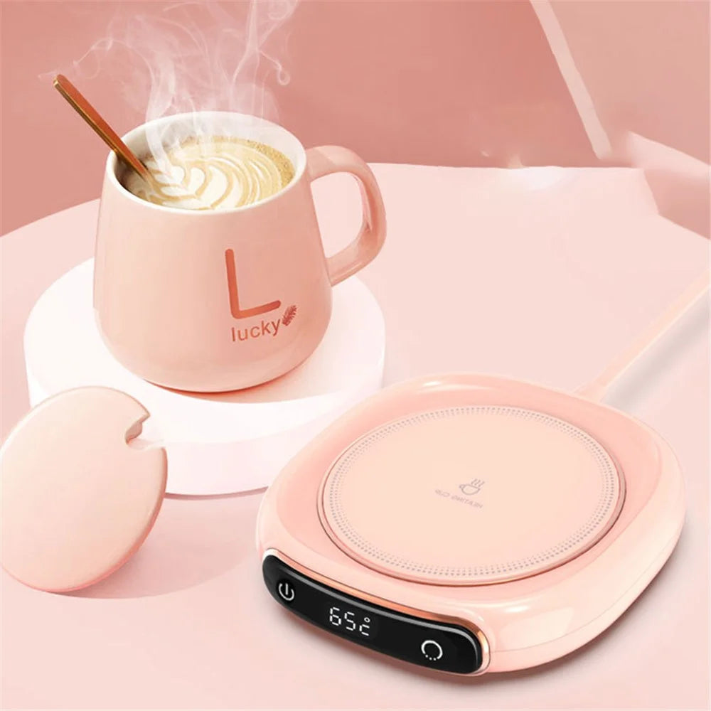 M316 Smart Coffee Mug Warmer Electric Cup Heating Plate for Tea, Water, Milk, Coffee - Pink - 2