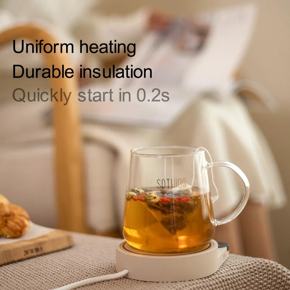 SOTHING Mug Heater Coaster Cup Warmer Milk Tea Water Thermostatic Heating Pad, EU Plug - Intelligent Version - 3