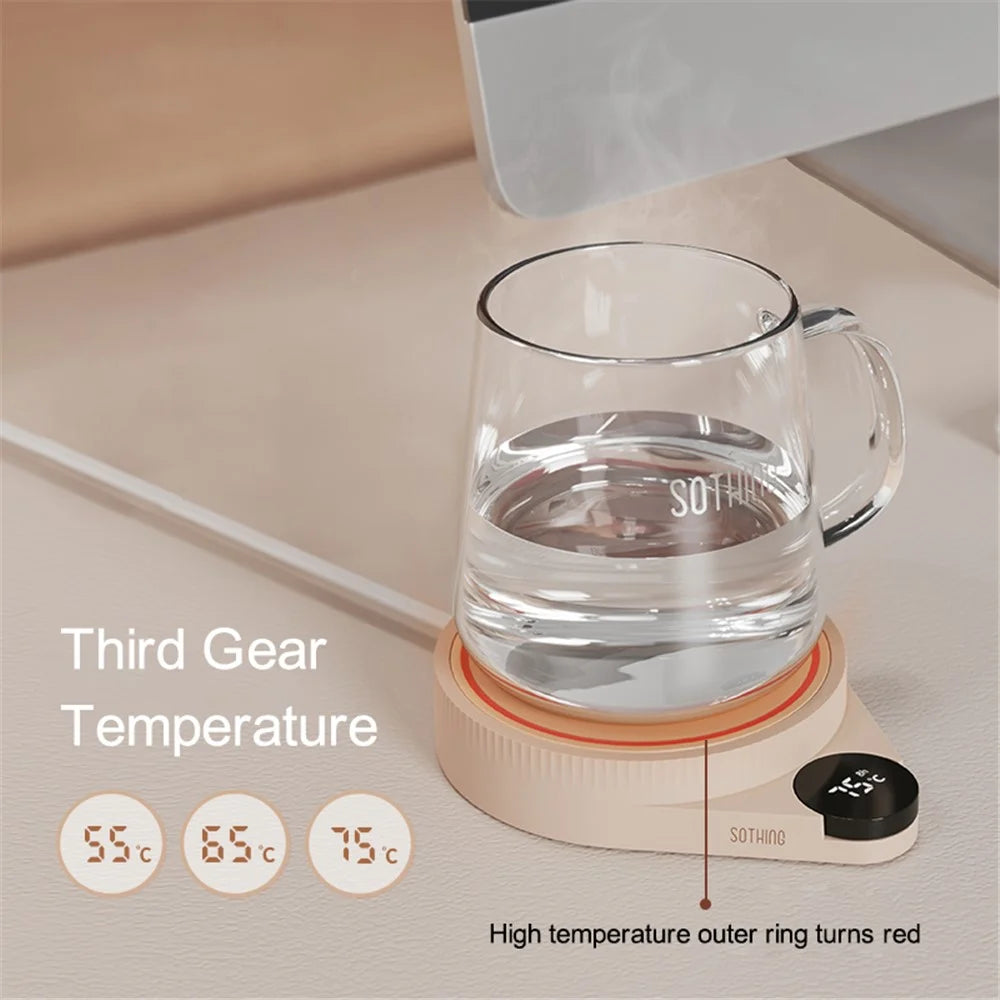 SOTHING Mug Heater Coaster Cup Warmer Milk Tea Water Thermostatic Heating Pad, EU Plug - Intelligent Version - 6