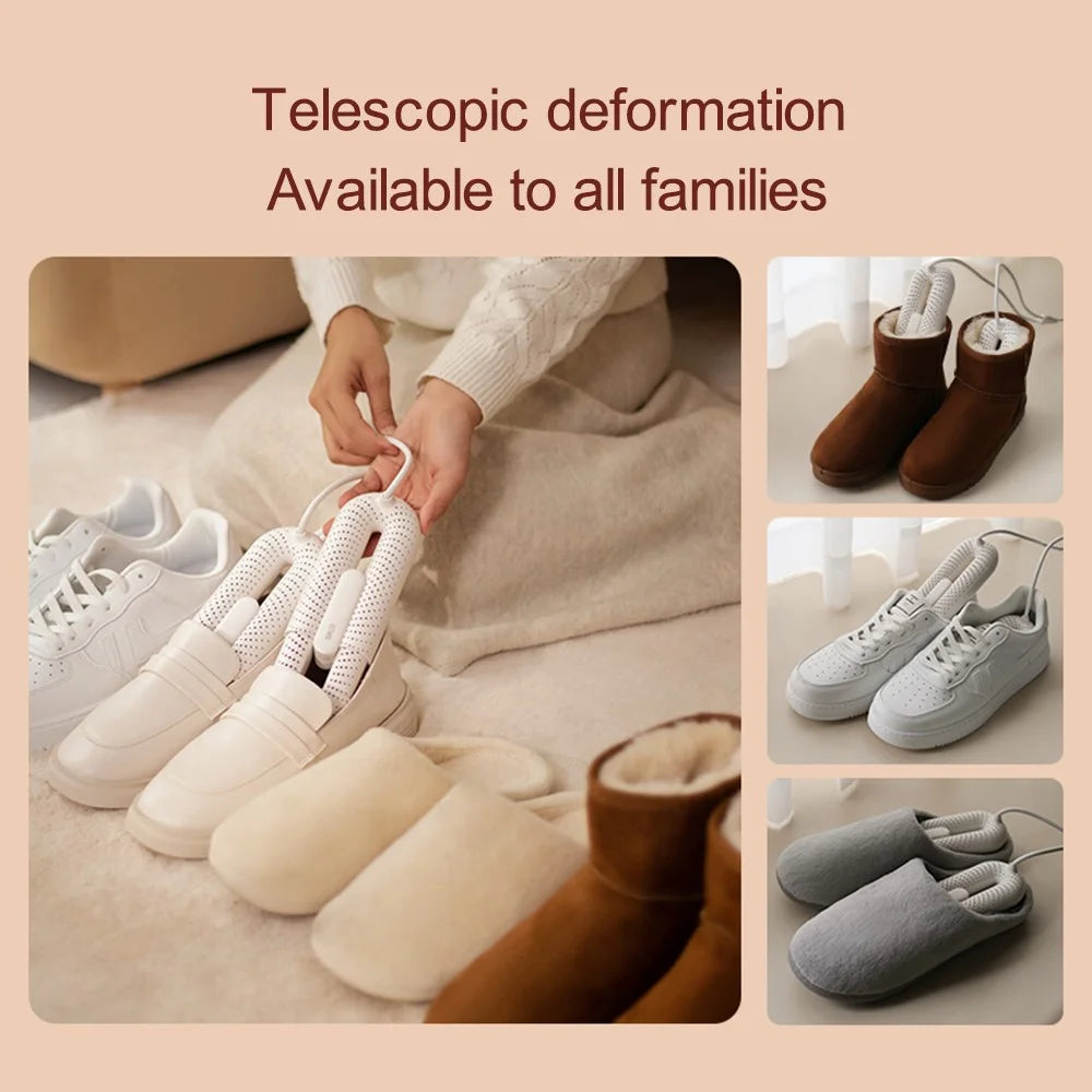 SOTHING Portable Boot Shoe Dryer Retractable Footwear Dryer Device with 3 Timer Mode for Rainy Seasons Winter Travel, CN Plug - Purple / Wire Control - 3