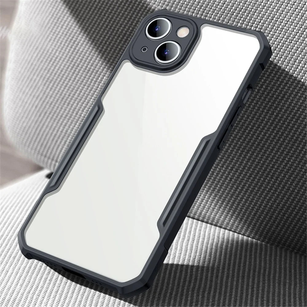 XUNDD for iPhone 13 6.1 inch Scratch-resistant Anti-fall Precise Cutouts Soft Phone Cover Acrylic + TPU Airbag Anti-drop Case - Black - 2