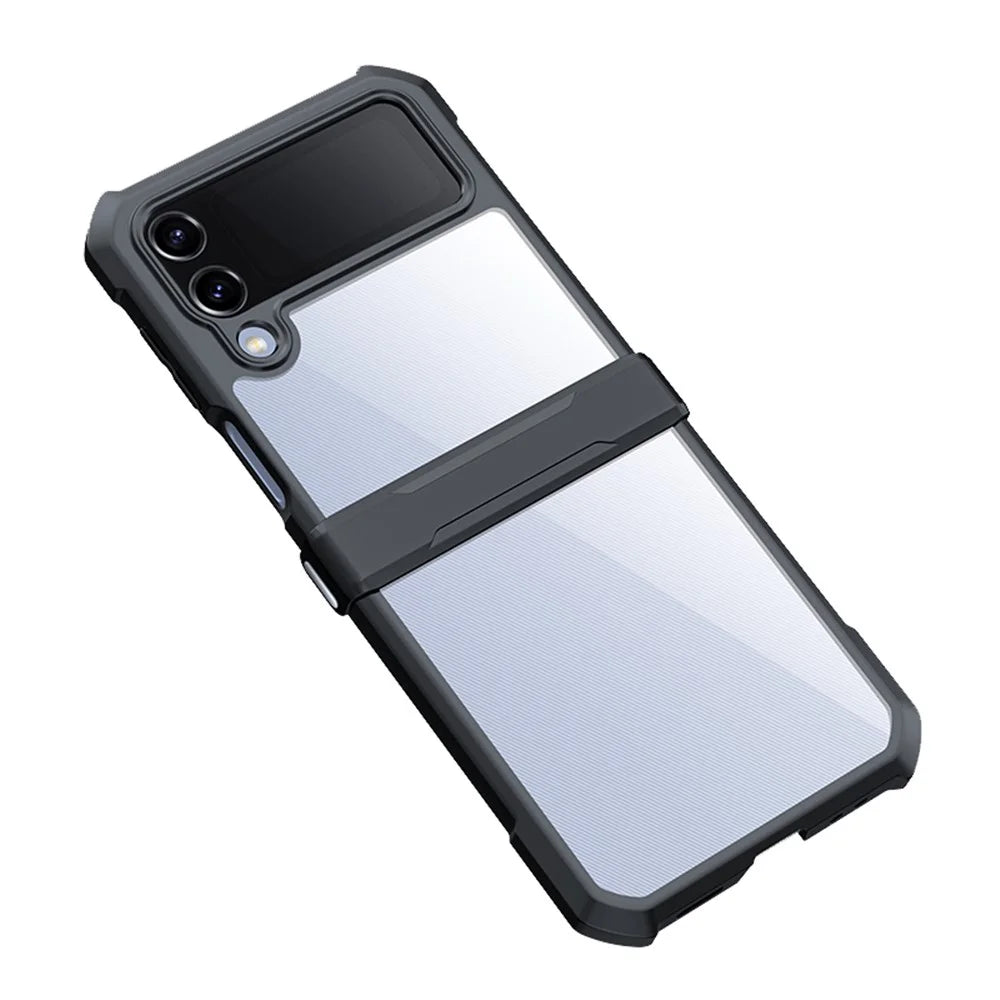 XUNDD For Samsung Galaxy Z Flip4 5G Airbag Phone Case Acrylic + TPU Cover with Protective Bar - 1
