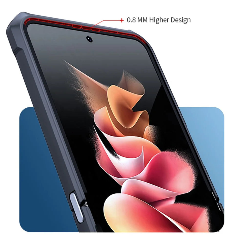 XUNDD For Samsung Galaxy Z Flip4 5G Airbag Phone Case Acrylic + TPU Cover with Protective Bar - 4