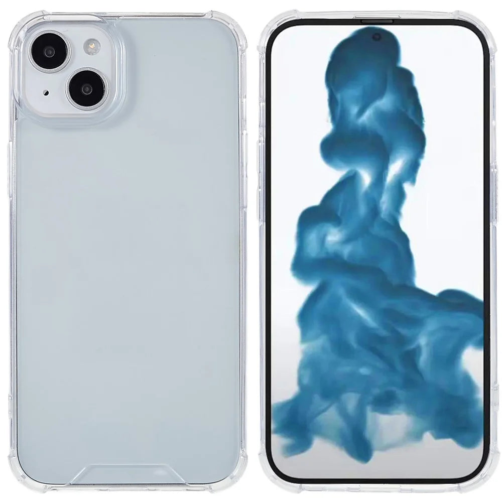 For iPhone 14 6.1 inch Anti-dust Phone Case Clear Hard Acrylic+TPU Dual Protection Mobile Phone Cover - 1