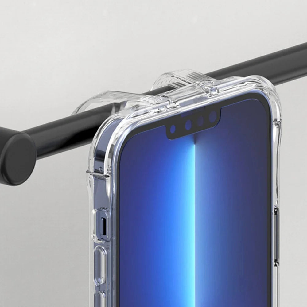 Hard Plastic TPU Phone Case for iPhone 14 Pro 6.1 inch, Clear Hanging Concealed Kickstand Mobile Phone Back Cover - 3