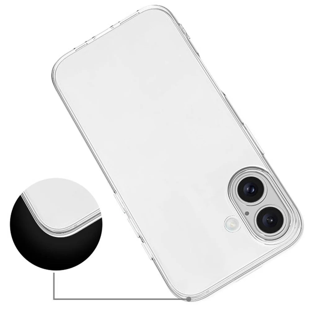 For iPhone 16 Case Crystal Clear Flexible TPU Slim Phone Cover - 2