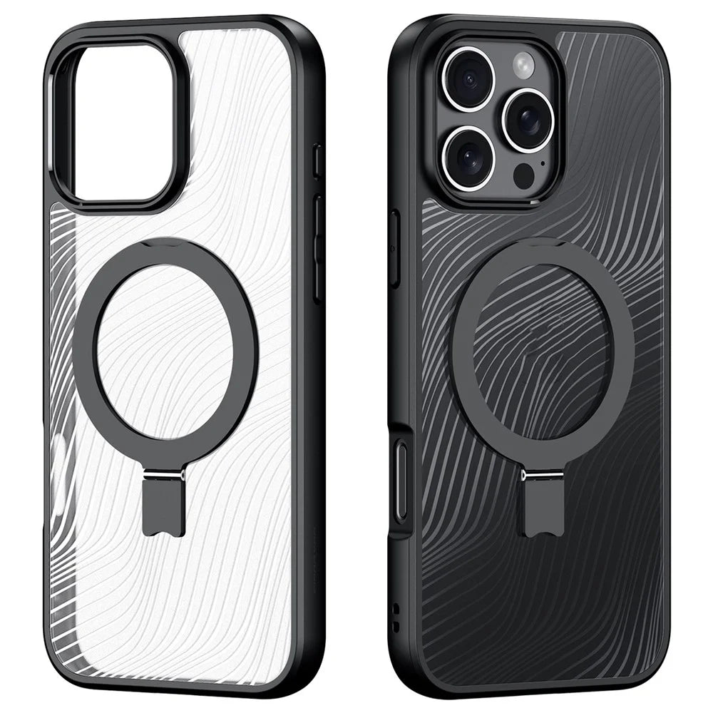DUX DUCIS Aimo Series for iPhone 16 Pro Max Case Magnetic Kickstand TPU+PC Phone Cover (REACH Certification) - Black - 2