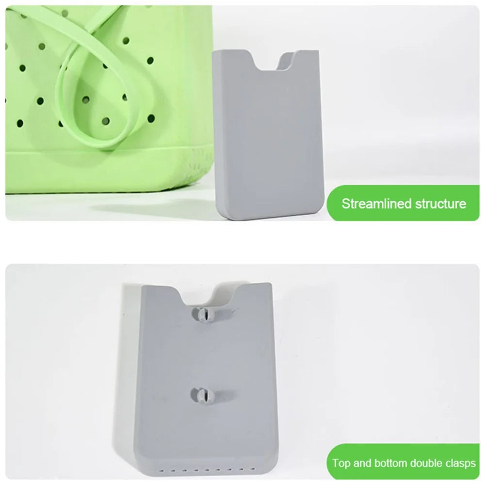 Phone Holder for Bogg Bag, Silicone Phone Holder Storage Pouch Travel Accessory Organizer - Grey - 5