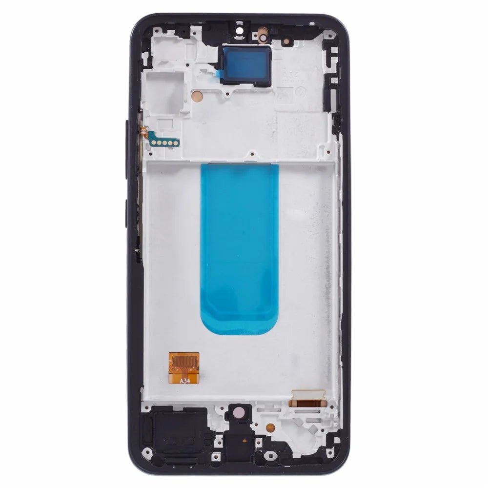 For Samsung Galaxy A34 5G A346 Grade C OLED Screen and Digitizer Assembly + Frame Replacement Part (Without Logo) - Black - 2