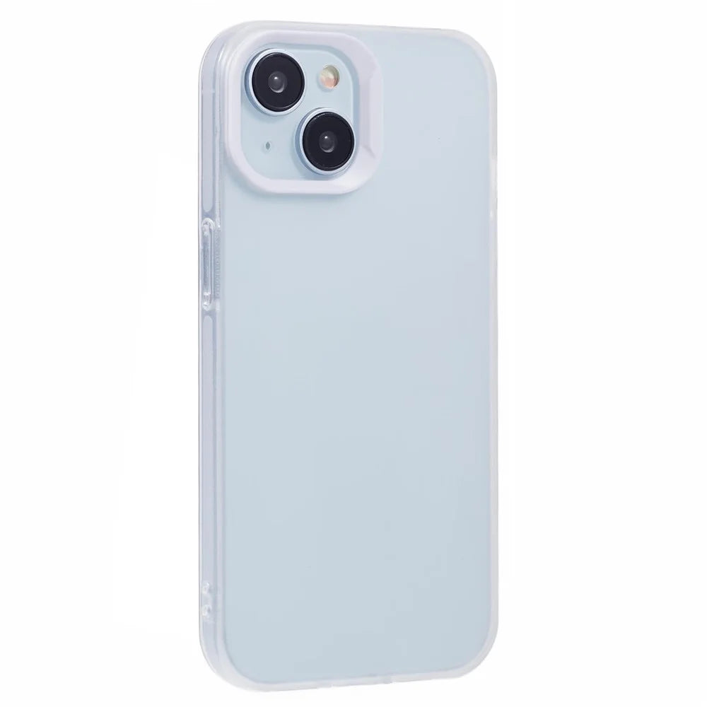 DME Series For iPhone 14 Case Matte TPU Shockproof Phone Cover - Translucent White - 1