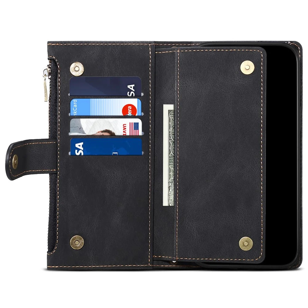 ESEBLE Star Series For Google Pixel 9 Pro / Pixel 9 Case Zipper Wallet Leather Stand Phone Cover - Black - 4