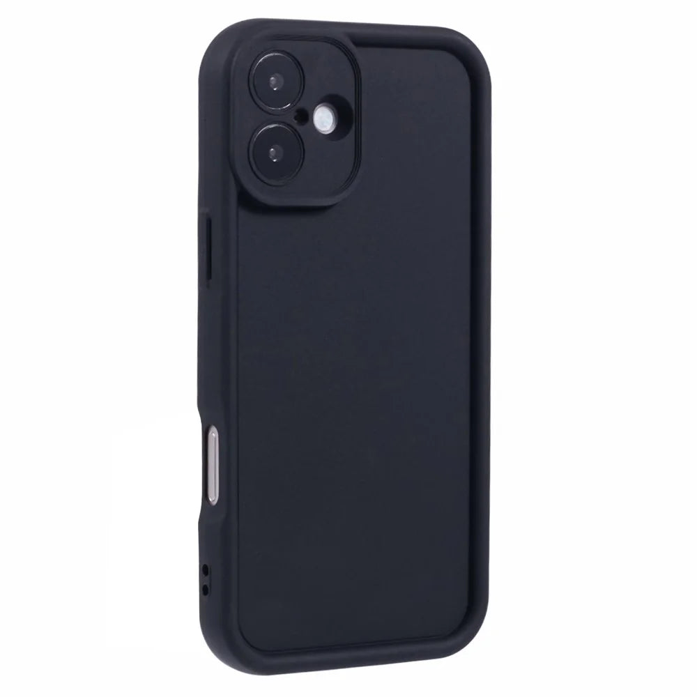 For iPhone 16 Case Grooved Design TPU Anti-Slip Phone Cover - Black - 1