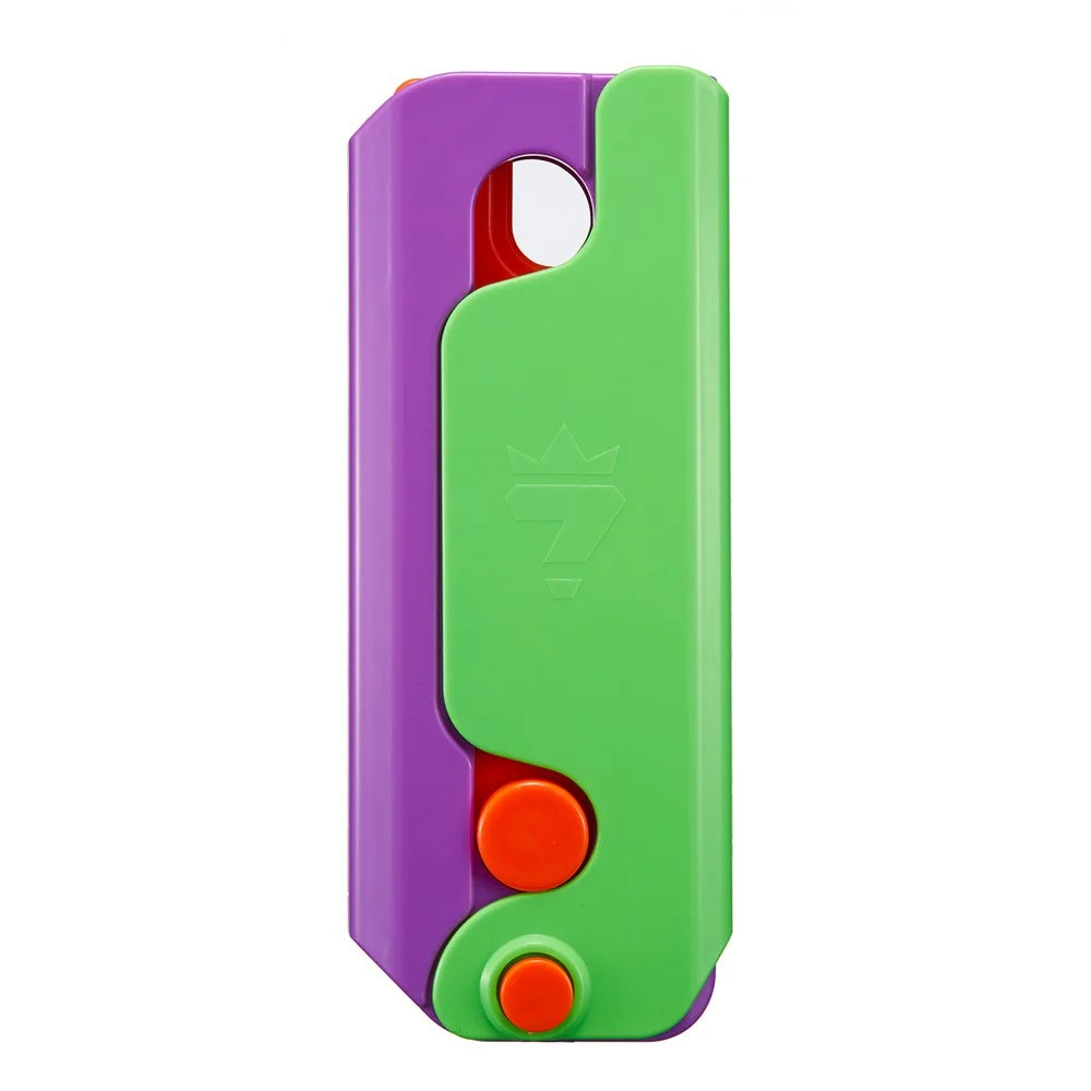 For iPhone 14 Plus Case Giant Carrot Knife ABS Phone Cover Stress Relieving Toy - Green+Purple - 3