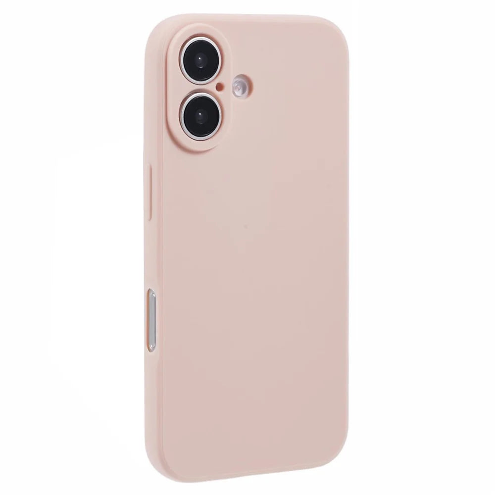 For iPhone 16 Case Precise Cut-Outs Straight Edge TPU Shockproof Phone Cover - Pink - 1