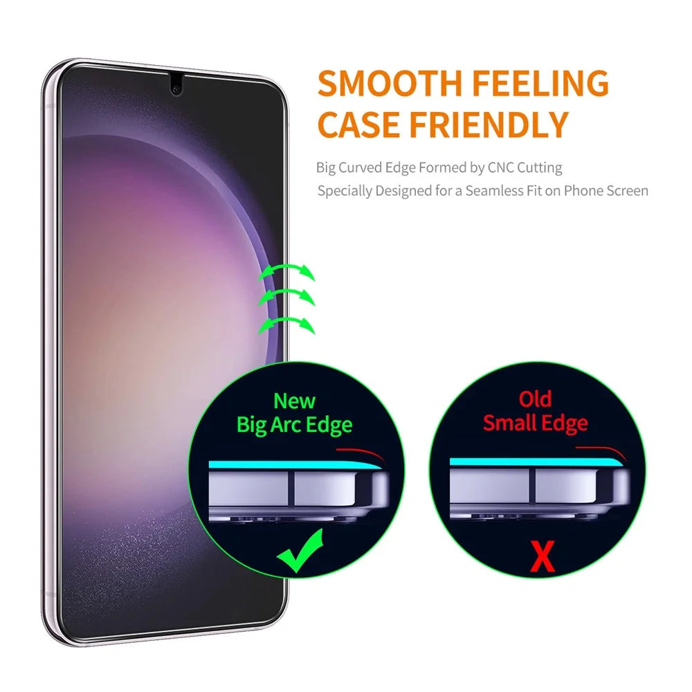 ENKAY HAT PRINCE For Samsung Galaxy S23 Magnetic Case Honeycomb Design TPU+PC Phone Cover + 0.18mm Screen Protector - White - 6