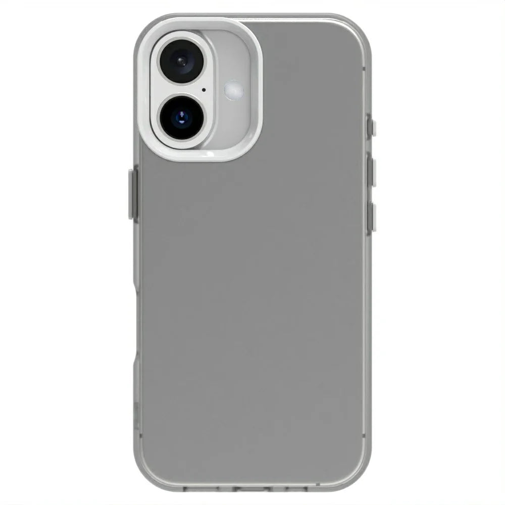 Candy Series For iPhone 16 Case PC+TPU+PET Anti-Drop Phone Cover - White - 1