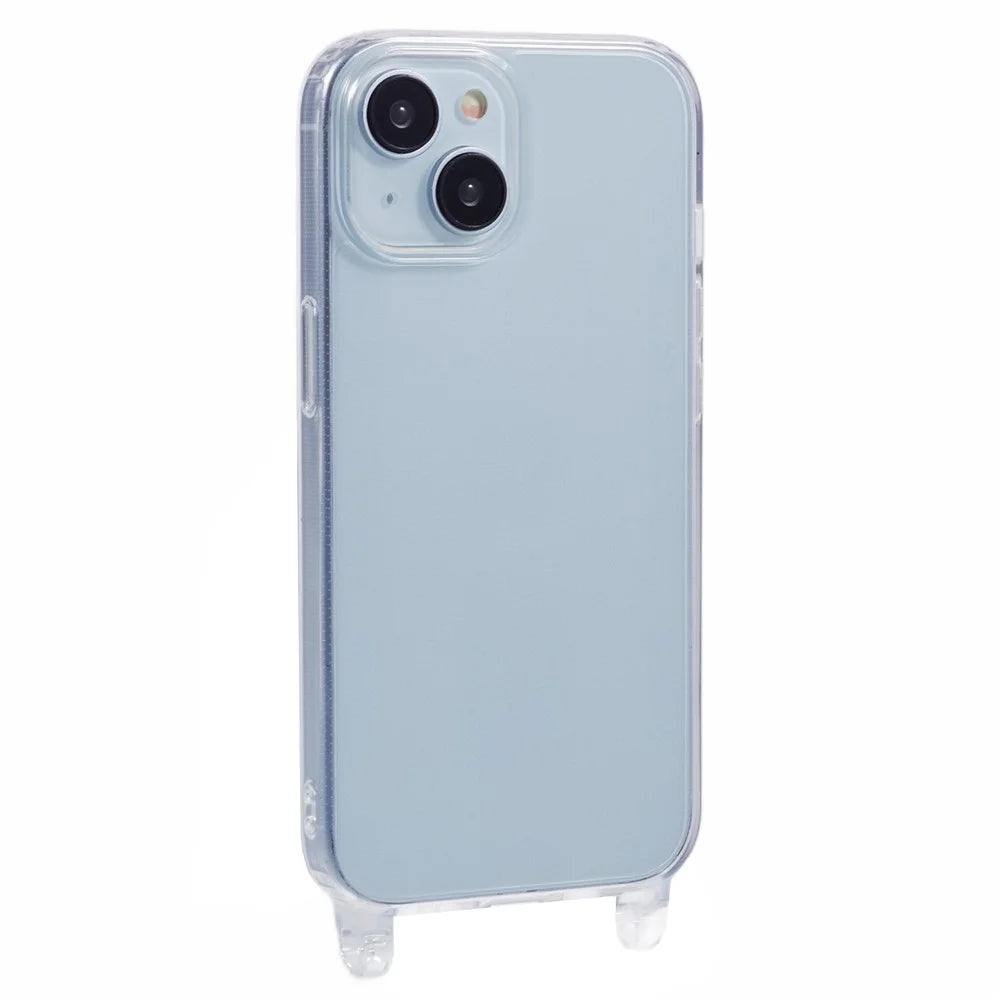 For iPhone 14 Case TPU 1.8mm Clear Phone Cover with Lanyard Holes - 1