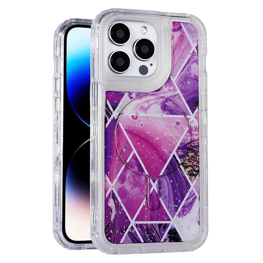 Bulk Purchasing For iPhone 15 Pro Max Case Compatible with MagSafe Electroplated PC+TPU Phone Cover - Style A - 1
