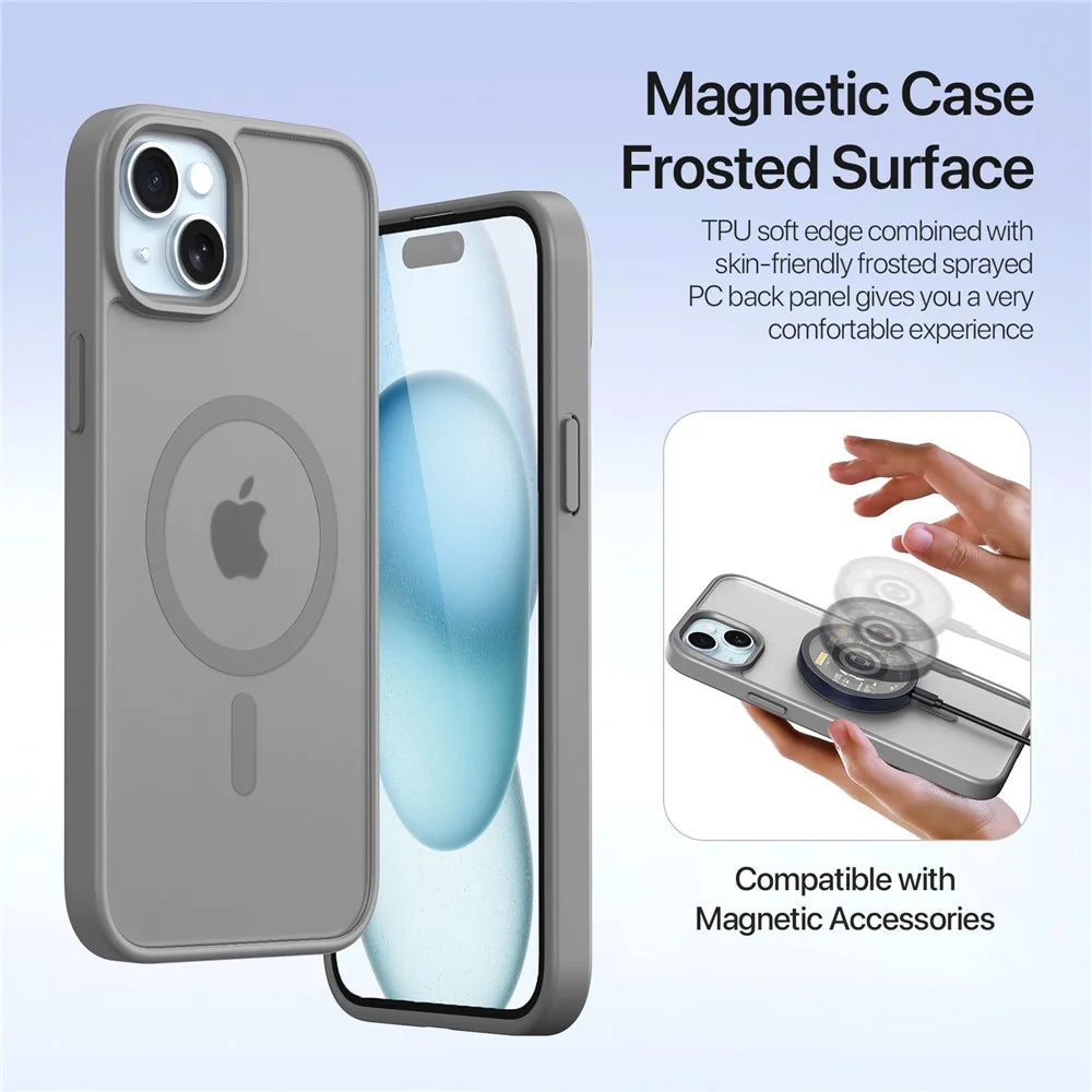 DUX DUCIS For iPhone 15 Plus Case Lawa Series Detachable Magnetic Cowhide Leather Cover Zipper Wallet - Grey - 6