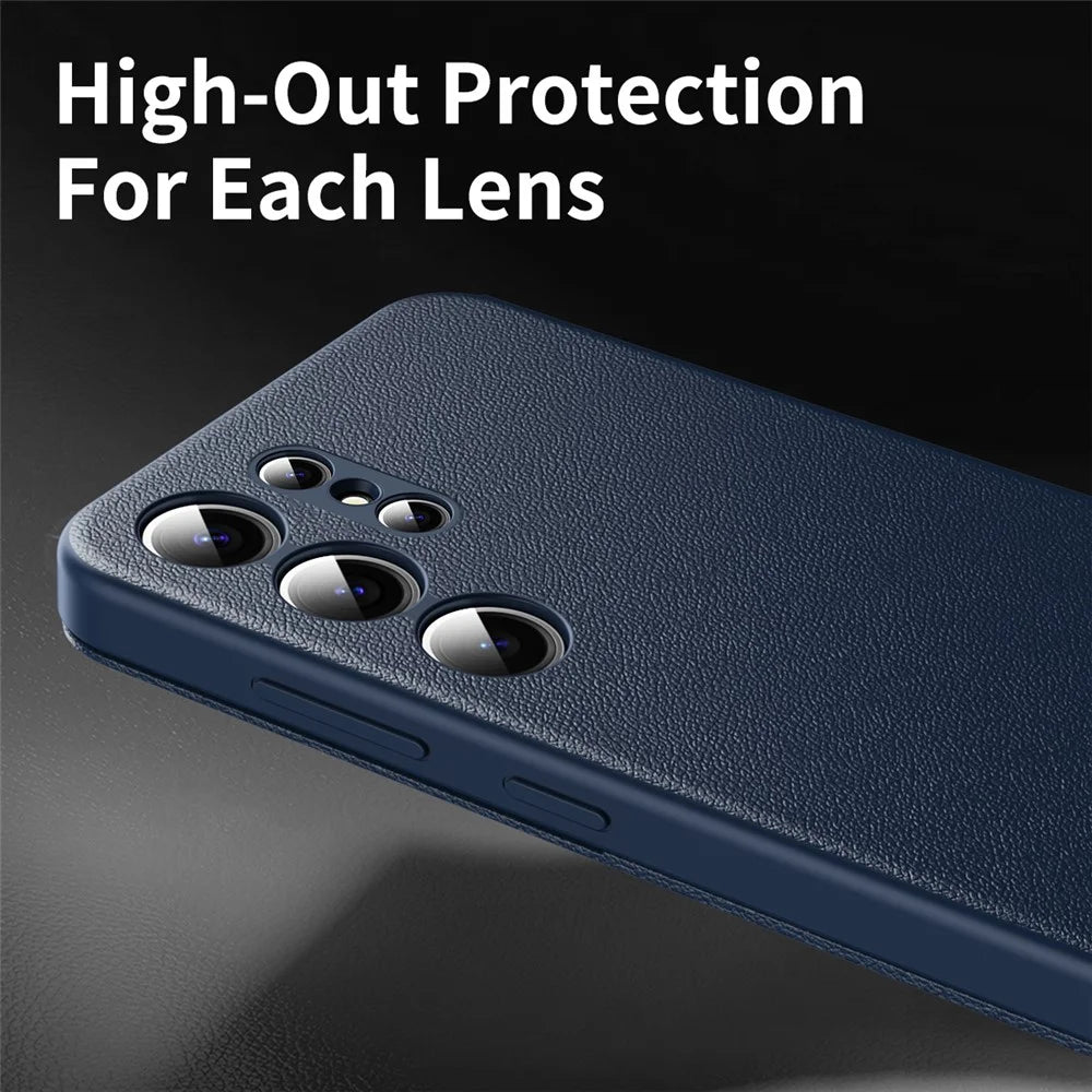 For Samsung Galaxy S23 Ultra Case with Card Holder Smart View Window PU Leather+PC+TPU Phone Cover - Sapphire - 6