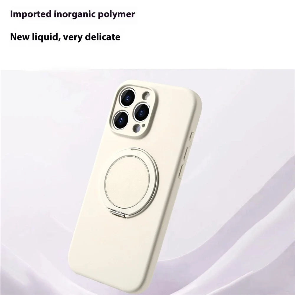 Bulk Purchasing For iPhone 16 Pro Max Case Compatible with MagSafe Kickstand Liquid Silicone Phone Cover Precise Cutouts - Antique White - 2