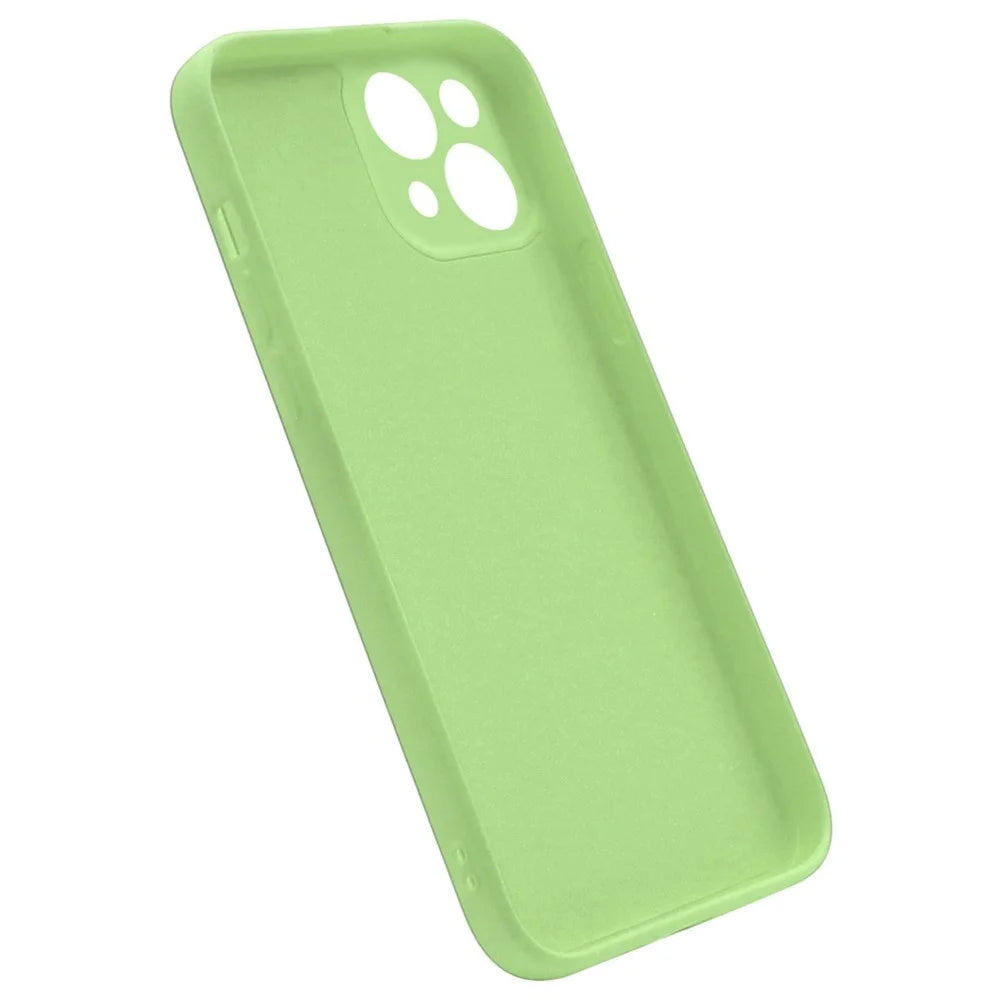ENKAY HAT PRINCE Liquid Silicone Phone Case for iPhone 14, Straight Edge Precise Cutout Phone Back Cover - Light Green - 3