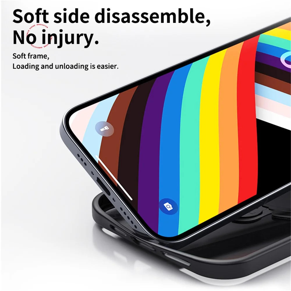 For iPhone 17e / 16e Phone Case Compatible with MagSafe Kickstand Matte Back Cover - Black - 4