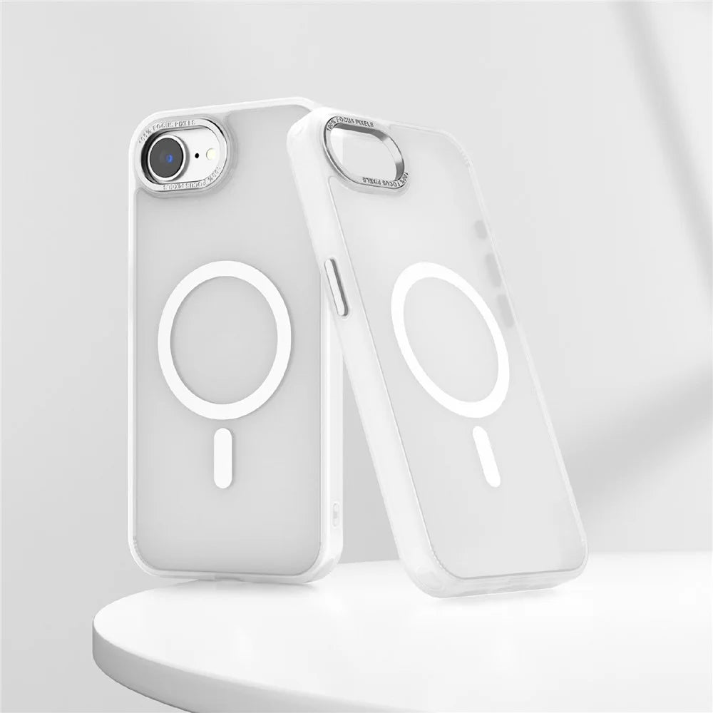 For iPhone 17e / 16e Case Compatible with MagSafe TPU + PC Matte Phone Cover - White - 2