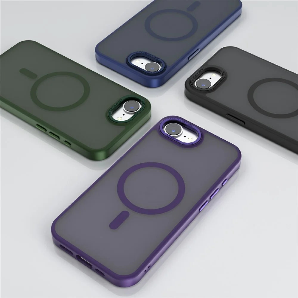 For iPhone 17e / 16e Case Compatible with MagSafe TPU + PC Matte Phone Cover - White - 3