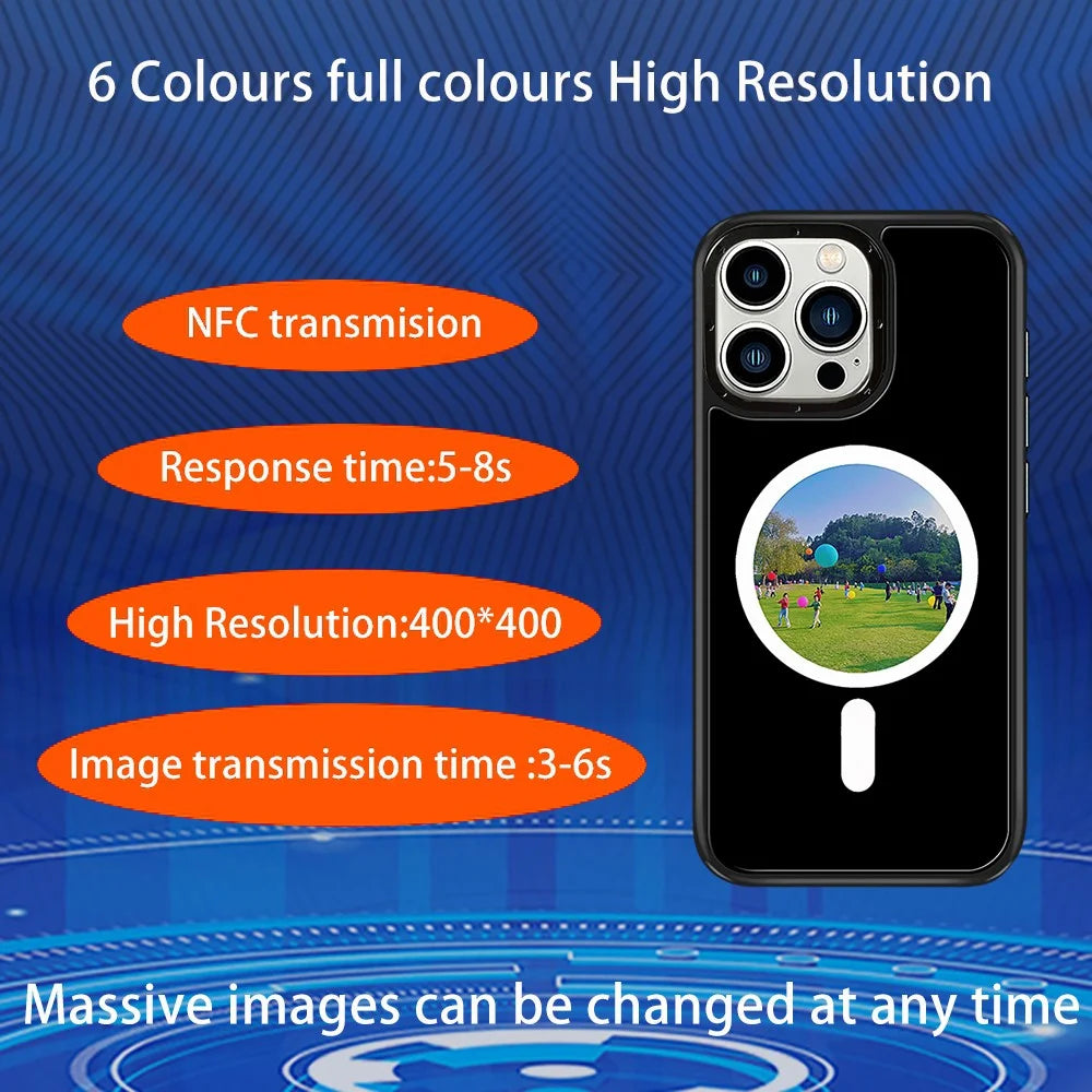 For iPhone 15 Pro Max E-Ink Phone Case Compatible with MagSafe NFC 6-Color TPU + PC Back Cover - 4