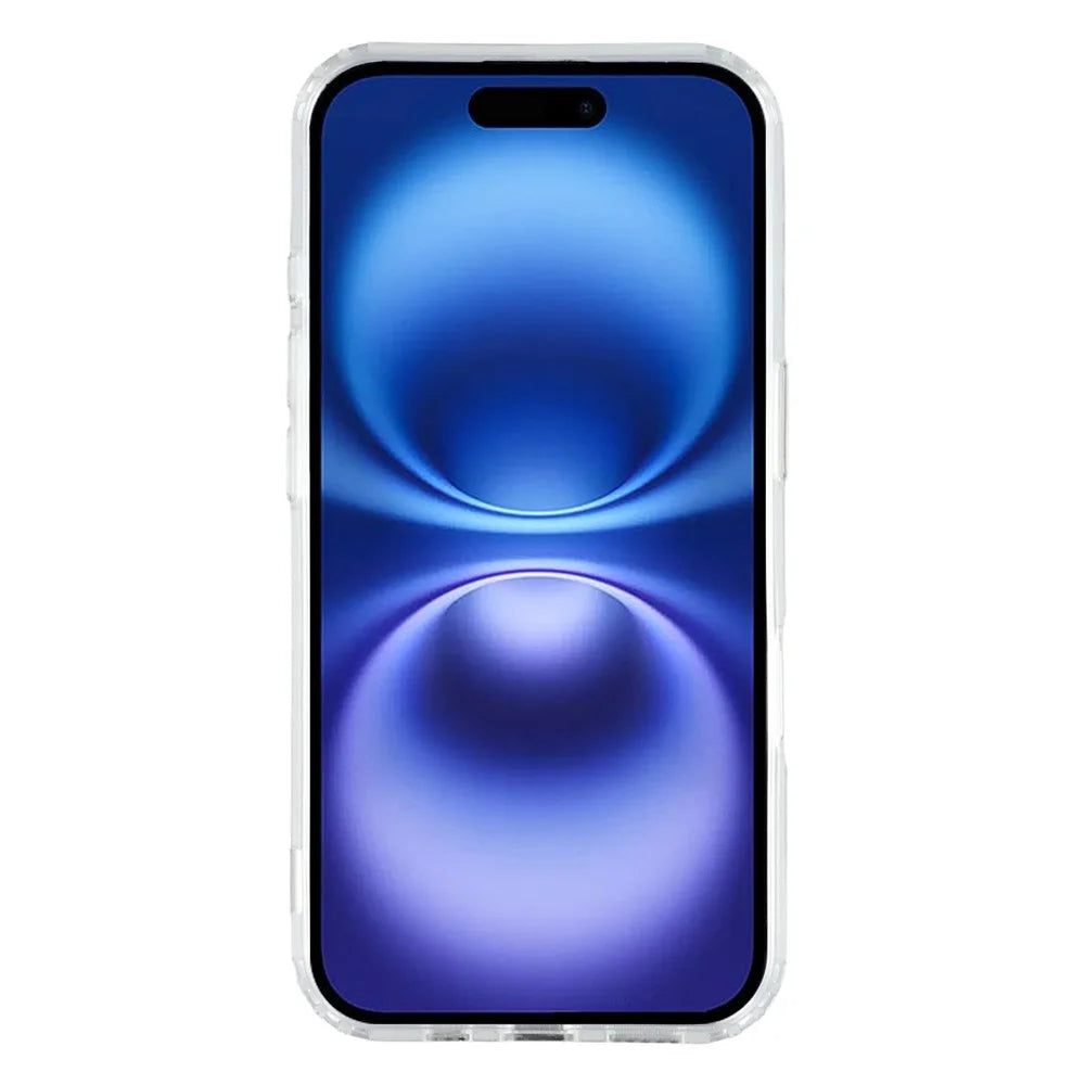 For iPhone 16 Magnetic Case Acrylic TPU Clear Phone Back Cover - Black - 2