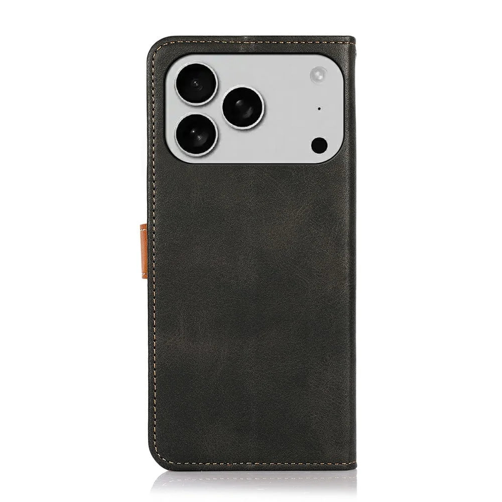 KHAZNEH For iPhone 18 Pro / 17 Pro Wallet Phone Case Stand Leather Flip Cover - Black - 7