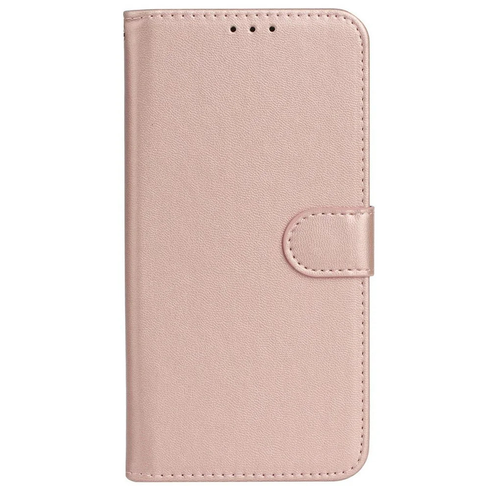 For iPhone 18 Pro / 17 Pro Case PU Leather Flip Phone Cover Wallet Card Slot Holder - Rose Gold - 7