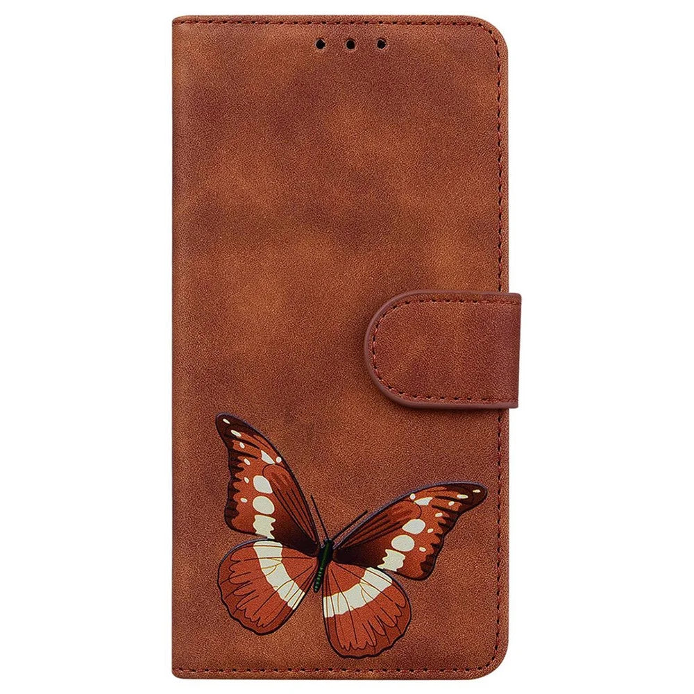 For iPhone 18 Pro Max / 17 Pro Max Stand Case PU Leather Phone Cover Butterfly Printed - Brown - 7
