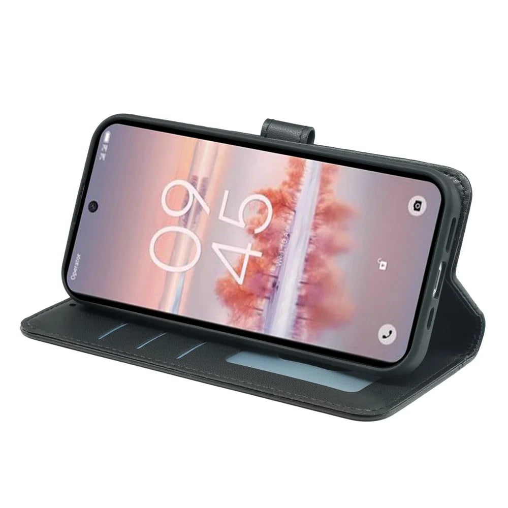 For TCL 60 NxtPaper 4G Wallet Case Magnetic Snap Leather Phone Cover with Strap - Black - 2
