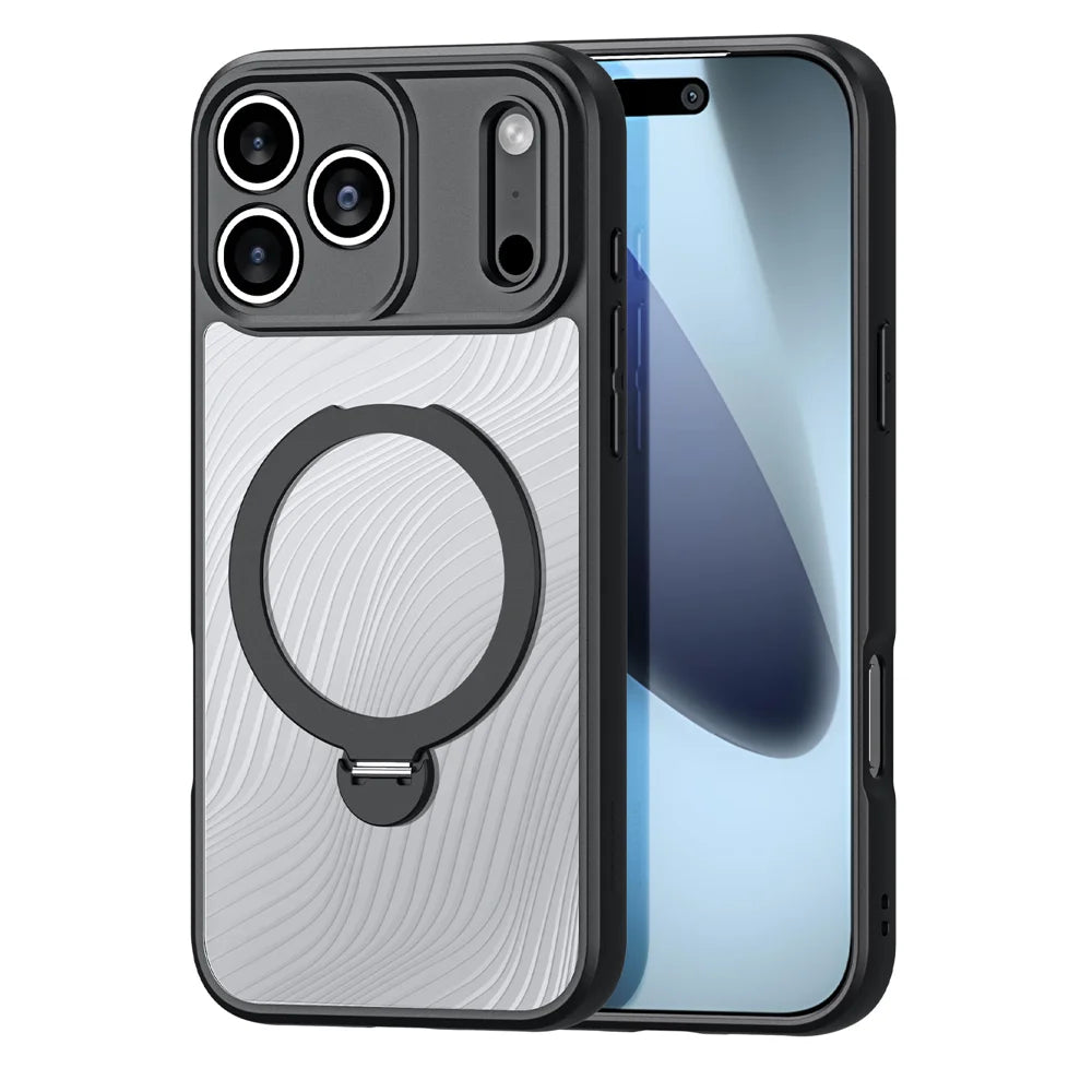DUX DUCIS For iPhone 17 Pro Case with Kickstand Aimo Series Compatible with MagSafe TPU+PC Phone Cover (REACH Certification) - Black - 1
