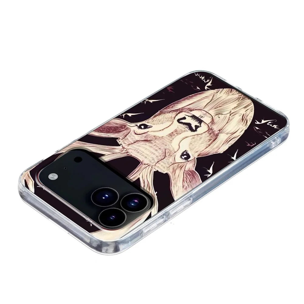For iPhone 18 Pro / 17 Pro Case Pattern Printing Cell Phone TPU Back Cover - Deer Head - 3