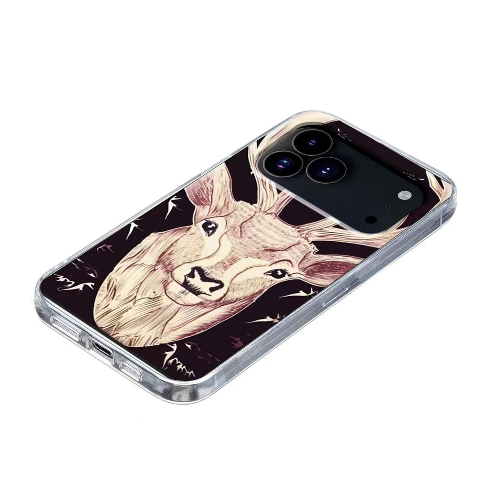 For iPhone 18 Pro / 17 Pro Case Pattern Printing Cell Phone TPU Back Cover - Deer Head - 4